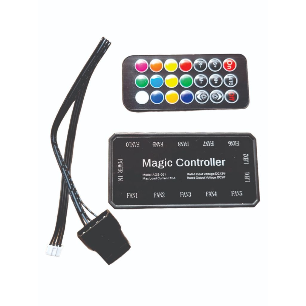 Controladora Controle Remoto Cooler Fan Led Rgb 6 Pinos