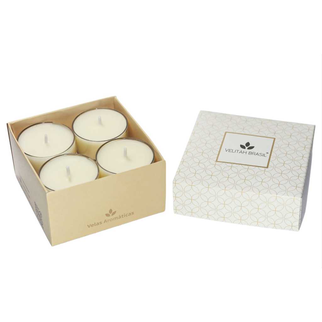 Vela Aromática Premium Algodão C/4 Mini Velas Velitah Brasil