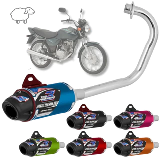 Escapamento Powercore 3 Steel Technology Descarga Ponteira Pro Tork Titan e Fan 125 KS 2000 A 2008