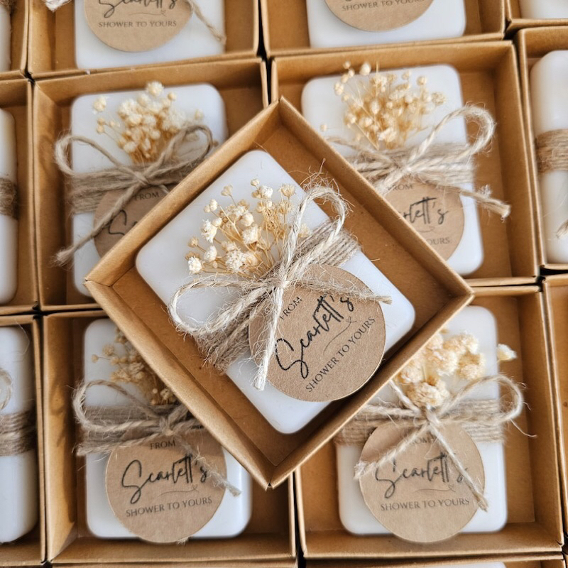 30 Lembrancinhas Caixinhas Sabonete Artesanal Personalizada Casamento Mimo Chá de bebê Noivado Festa Aniversário Natural