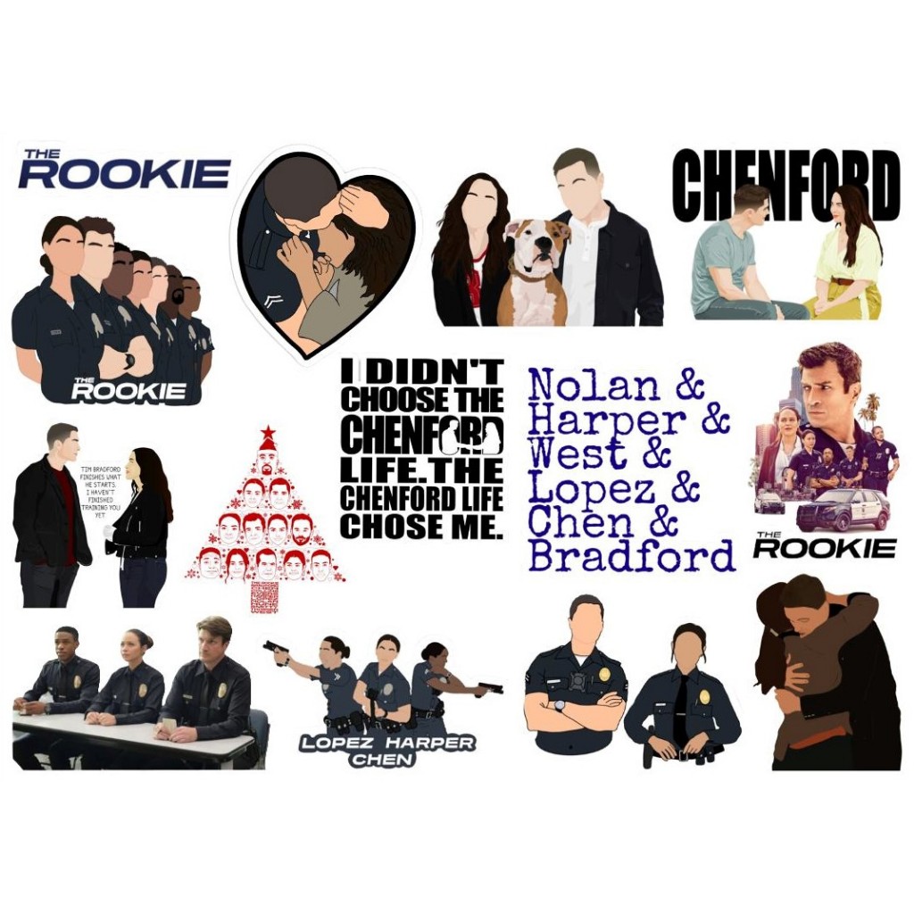 THE ROOKIE - CARTELA DE ADESIVOS (sem recorte, com recorte ou a prova d ...