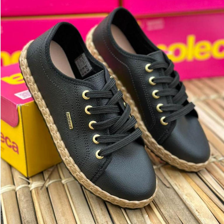 Tênis Moleca Feminino Solado Corda Napa Luxor Impermeável Original