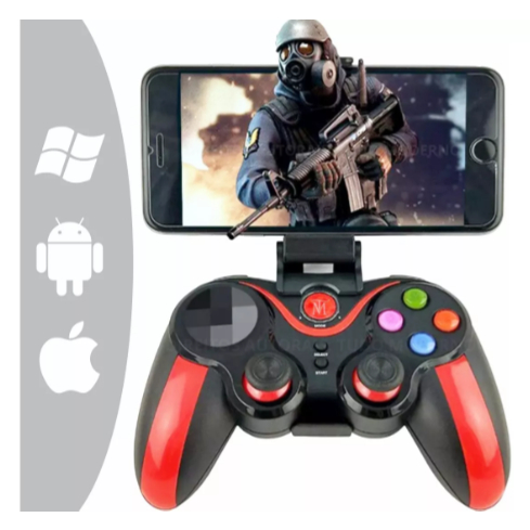 Controle gamer V8 joystick bluethooth para android/ios/p3/windows cor preto
