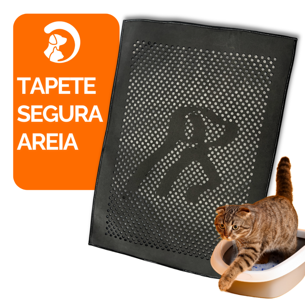 Tapete Higiênico P/ Gatos Anti Sujeira Coletor de Areia Pet Dupla Camada Lavável