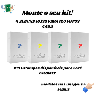 MONTE O SEU KIT 4 ALBUNS 10X15 PARA 120 FOTOS CADA 123 MODELOS DISPONIVEIS - LEIA A DESCRIÇÃO!! em Oferta na Shopee