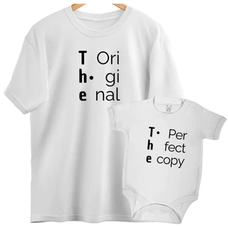 Kit Camiseta Premium frase Tal Pai tal Filho / Mãe e filho 100% algodão the original