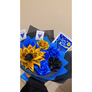 BUQUÊ PEQUENO DE VAN GOGH, DE FLOR DE CETIM