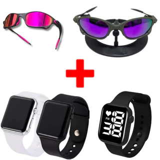 Kit Masculino Oculos Juliete Diversos Modelos + Relógio Digital Envio Imediato