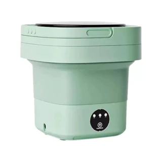Mini Máquina de Lavar Roupas Dobrável Portátil Verde Água