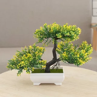 Flores Artificiais Plantas Plásticas Bonsai Verdes Welcoming Pine Casa Arvore Bonsai PREMIUM