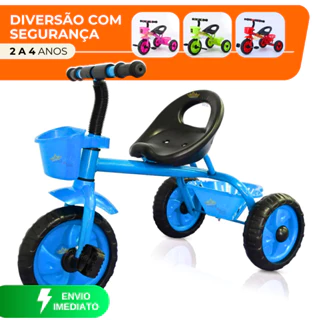 Triciclo Infantil Menino Motoca Infantil Menino Menina com Pedal 2 Em 1