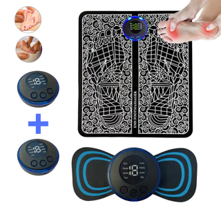 Kit Tapete E Mini Massageador Elétrico Dor Pés E Musculares EMS em Oferta na Shopee
