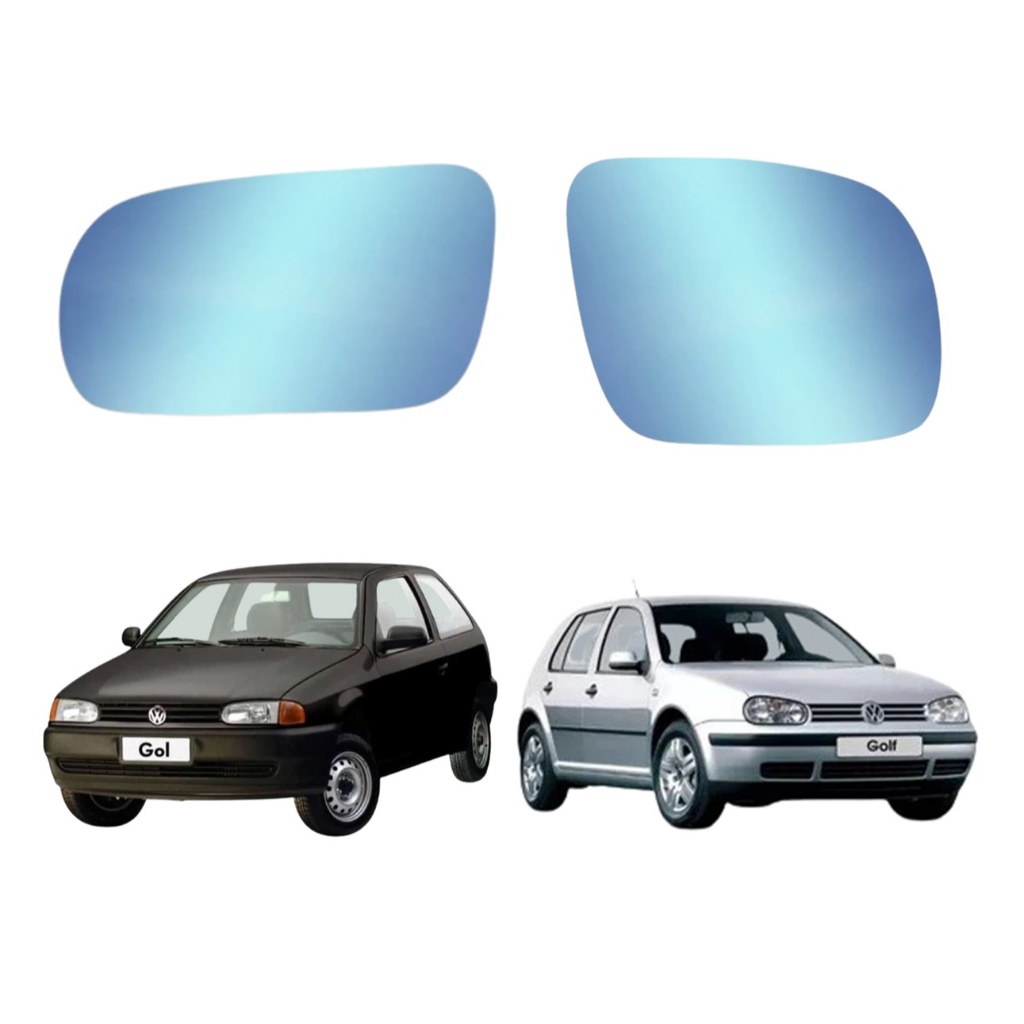 Lente Retrovisor Gol Special Golf 1999 00 03 05 06 Azul
