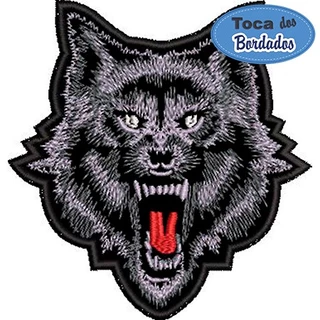Patch Bordado Lobo Wolf 10x9,5 cm Cód.1549 lobo solitário