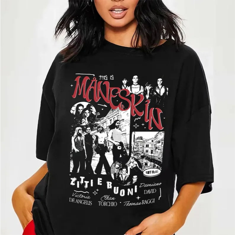 maneskin tシャツ Camiseta T-shirt Algodão Unissex Maneskin Vintage | Shopee Brasil
