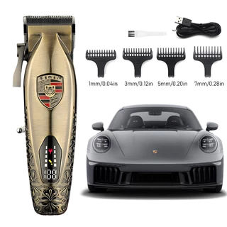Máquina de Cortar Cabelo Profissional Kemei Km-2230 4 Pentes Display LCD