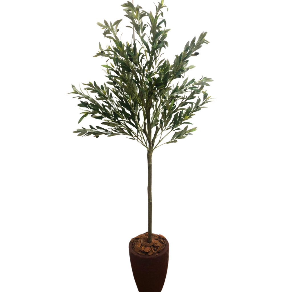 Árvore Artificial Oliveira Realista Qualidade Premium 1.65m + Vaso + Casca De Pinus