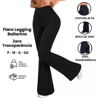 Calça Legging Flare Cintura Alta Bailarina Suplex Modela Bumbum