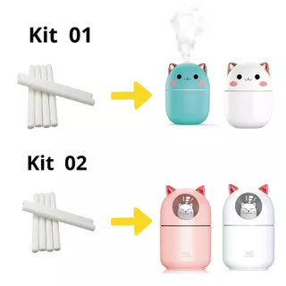 Kit 2 5 10 Refil Filtro de Algodão para Humidificador de Gatinho Cotonete difusor ultrassônico