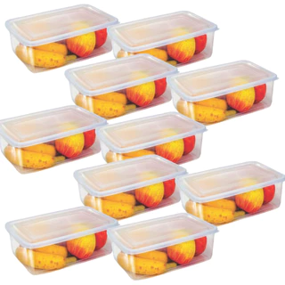 Kit Marmitas Fitness Hermético 1 Litro Transparente Microondas Freezer BPA Free Reutilizável