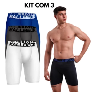 Kit 3 Cueca Bermuda Térmica Long Leg Short Masculino Ciclista Adulto