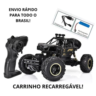 Carrinho de Controle Remoto 4x4 Truck Jeep Recarregável Monster Off Road Brinquedo com Bateria