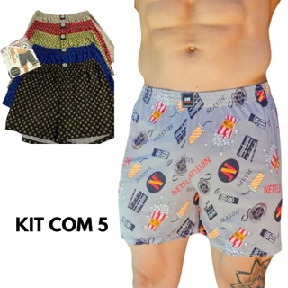 Kit 5 Samba Canção Short de Dormir Liganete Malha Fria Mallbeck