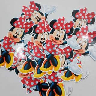 40 Apliques Personalizados Minnie Vermelha Toppers Recortado Mini Tubete Enfeites Tags - LEIA A DESCRIÇÃO