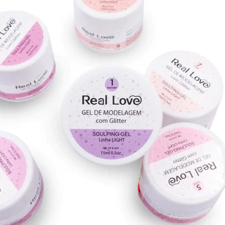 Gel de Alongamento com Glitter para Unhas - Linha Light - 15ml - Real Love em Oferta na Shopee