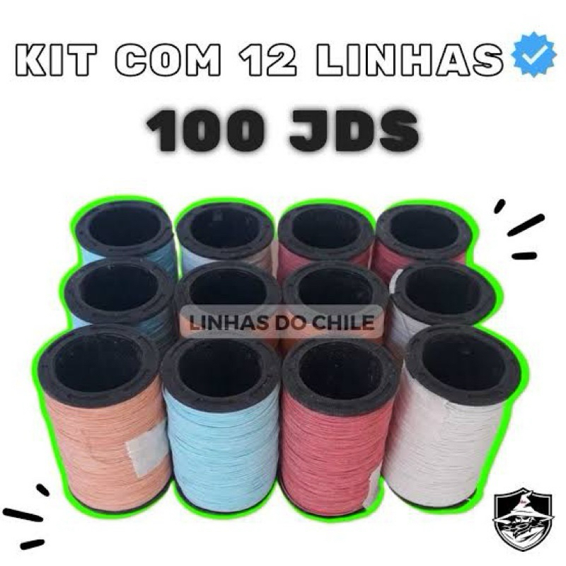 Linha de Pipa Pacote com 12 unidades de 100 Jardas 3P áspera | Shopee ...