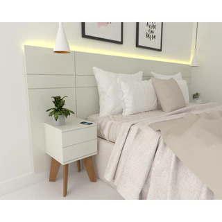Mesa de Cabeceira FJ DECOR 30 cm 2 Gavetas com Pés