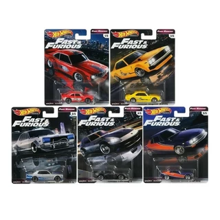 Hot Wheels Fast and Furious Premium Fast Rewind Complete Set of 5, 1/64 Diecast Model Cars