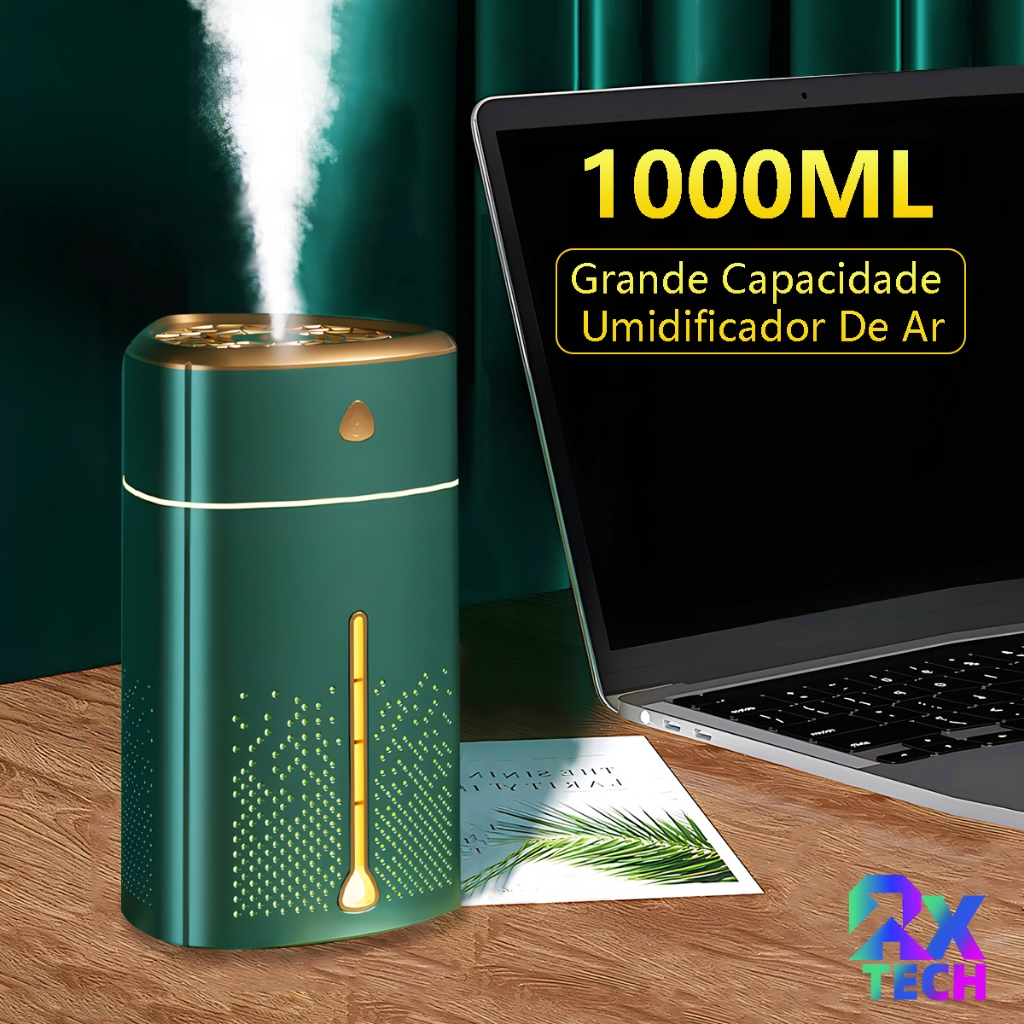 Umidificador De Ar 1L Led Aromatizador Grande De Ambiente Ultrassonico ...