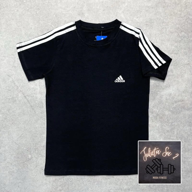 camiseta retro 3 listras tecido algodão - feminina