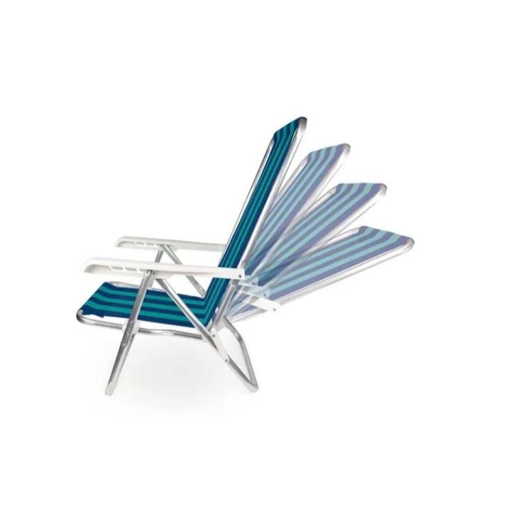 Cadeira De Praia Alumínio Reclinável Leve 4 Posições Mor