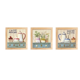 Quadros Decorativos com moldura c/3 peças Cozinha , Café , Cantinho do Café