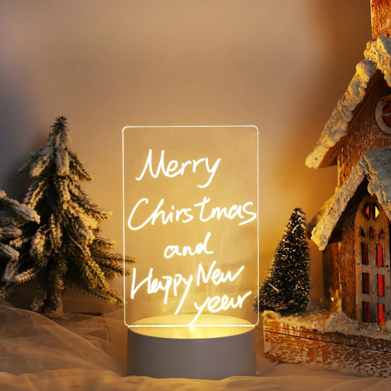 Luminária LED Escrever Abajur 3D quadro de notas tela pra escrever decoração quarto sala casa em acrílico | Shopee Brasil