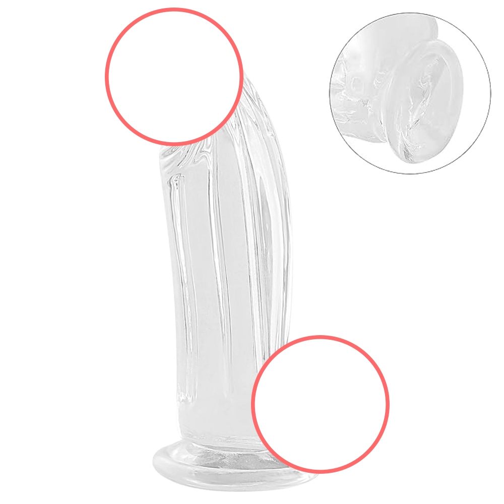 Pênis Translucido em Silicone com Escroto e Ventosa 16x4cm