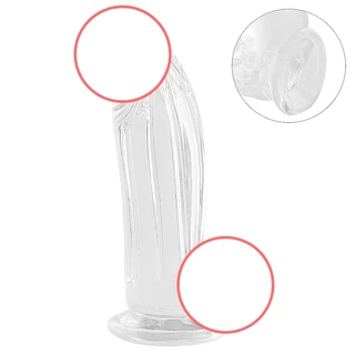 Pênis Translucido em Silicone com Escroto e Ventosa 16x4cm