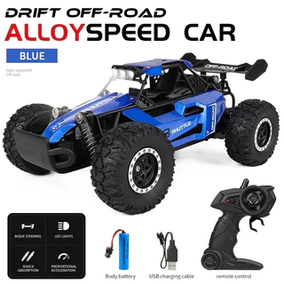 Carro controle remoto DK087 RC Off-Road carro com luz LED metal, 1:16 20km+ 2.4 Ghz