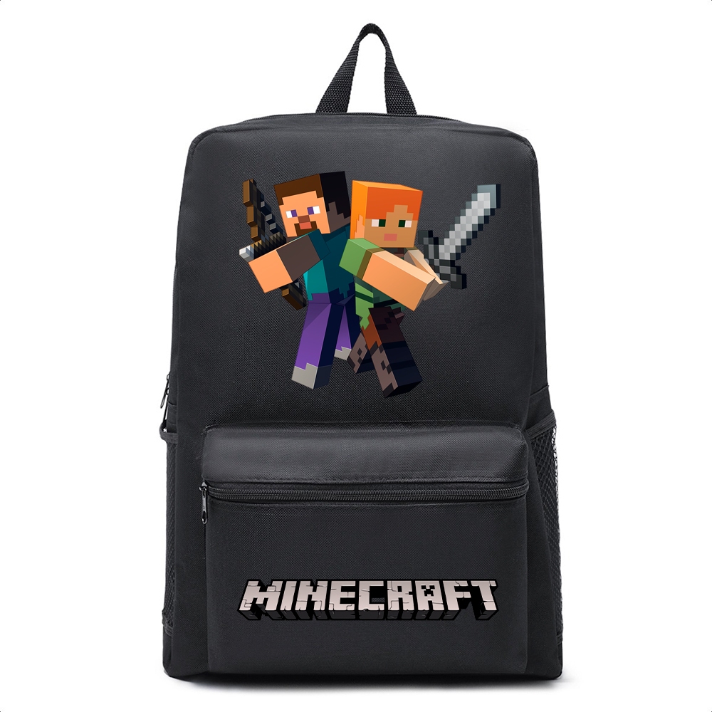MOCHILA ESCOLAR INFANTIL MINECRAFT GRANDE REFORÇADA UNISEX PROMOÇAO