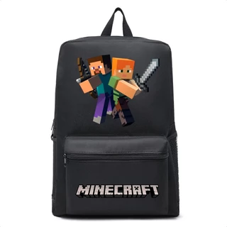 MOCHILA ESCOLAR INFANTIL MINECRAFT GRANDE REFORÇADA UNISEX PROMOÇAO
