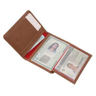 Carteira de Couro Legítimo Feminina Cartões Rg Cnh Mariart 649