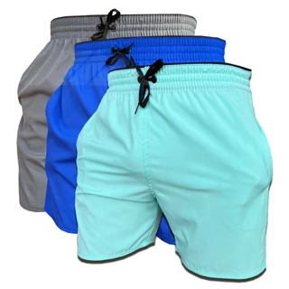 Kit 3 Shorts de Elastano Dry fit Bermuda de Praia Piscina e Academia