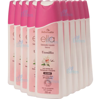 KIT 10 Sabonetes Íntimo Ella Sofisticatto Vanilla Ph Equilibrado