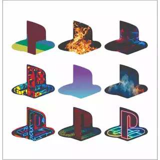 Adesivo Logo PS5 FAT e SLIM Retro 9 unidades