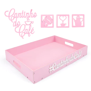 kIT Bandeja cantinho do café 5 peças em mdf de 4mm Montada