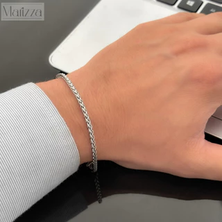Pulseira Masculina Trançado Prata 3mm aço Inoxidável