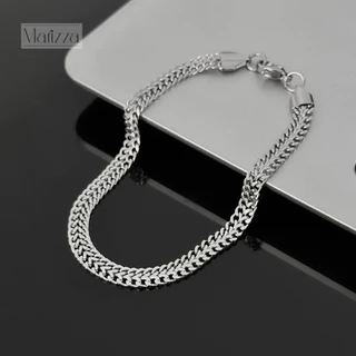 Pulseira Masculina Grumet Duplo Prata 6mm Aço Inoxidavel