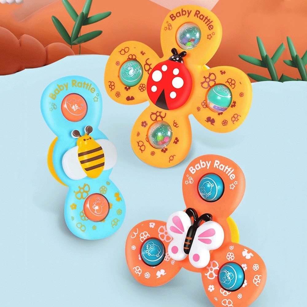 Trottole A Ventosa Per Bambini - Set 3 Pezzi, Design Animali Marini - Foto 4
